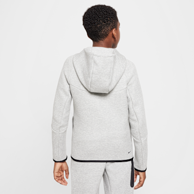 Nike Sportswear Tech Fleece Older Kids' Full-Zip Hoodie Dark Grey Heather/Dark Grey Heather/Black/Black