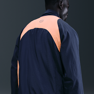 F.C. Barcelona Men's Nike Football Total 90 Football Tracksuit Jacket Midnight Navy/Bright Mango/Bright Mango