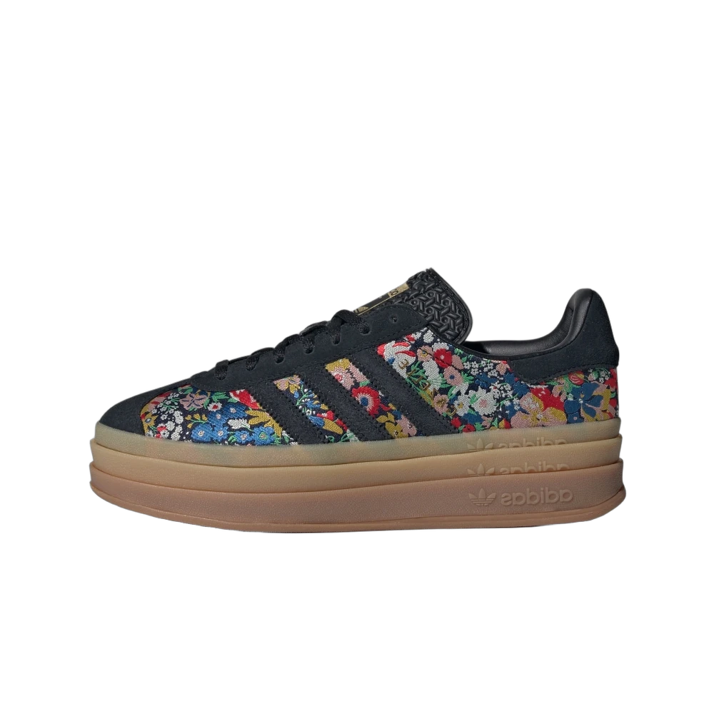 Adidas Gazelle Bold Liberty London Floral Embroidery, Core Black/Supplier Colour/Gold Metallic (JI2572)