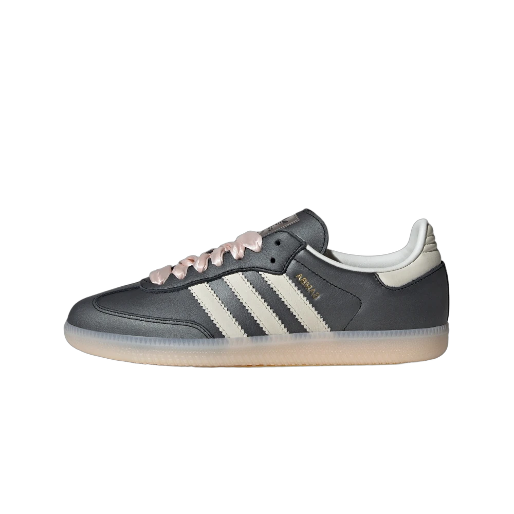 Adidas Samba OG Black Pink Ribbon Laces, Black/Beige/Pink (IH8047)