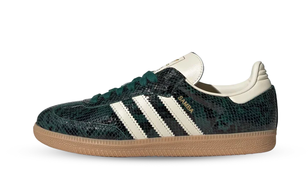 Adidas Samba OG Snakeskin Collegiate Green, Black/Cream White/Collegiate Green (JR8848)