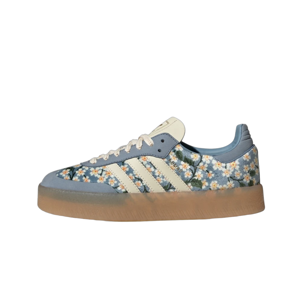 Adidas Sambae Liberty London Floral Embroidery Blue Cream White - Sneak