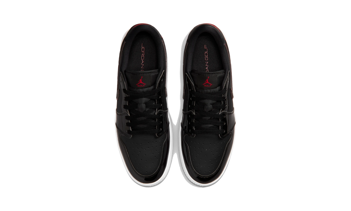 Air Jordan 1 Low Golf Spiked Bred Black Patent