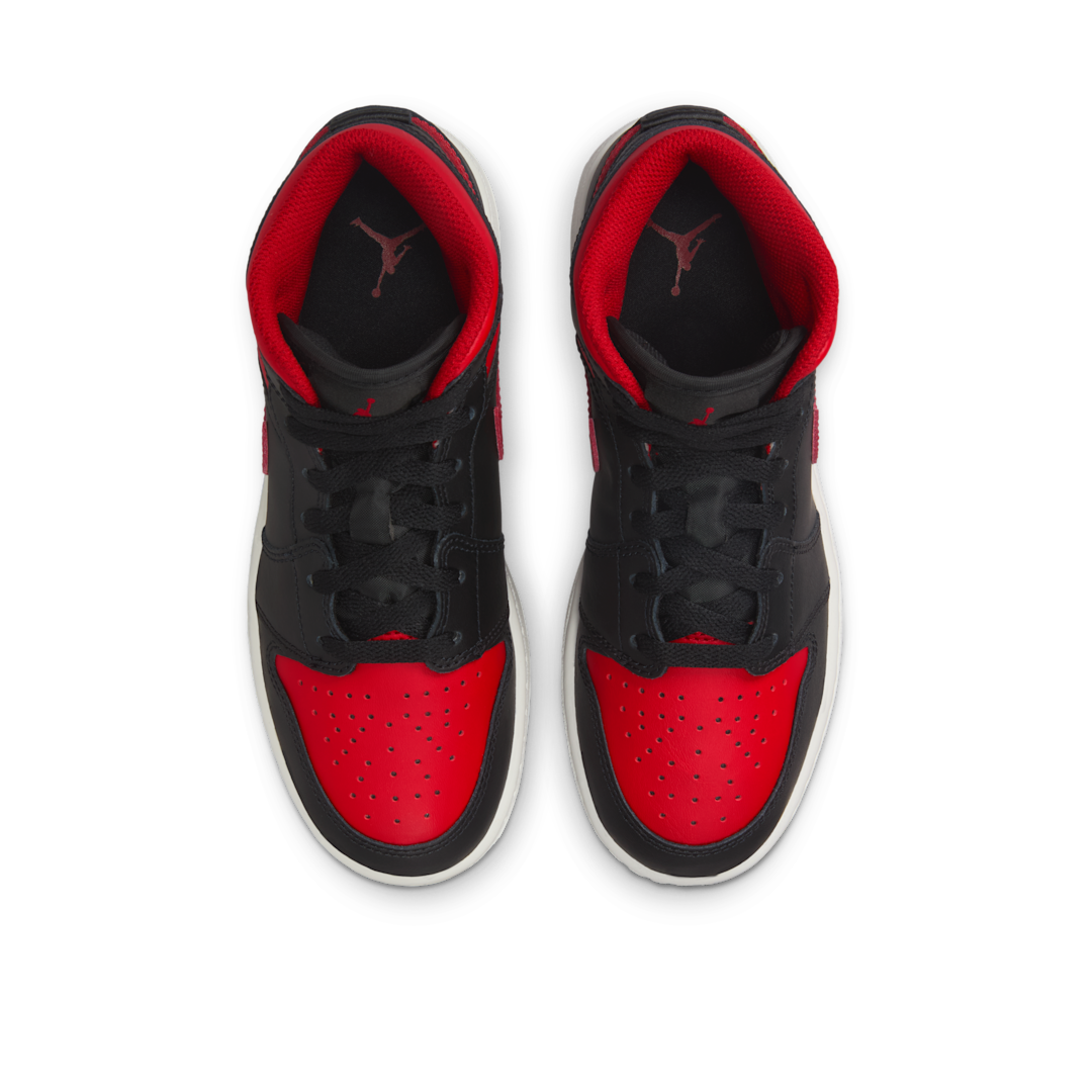 Air Jordan 1 Mid Black Summit White Varsity Red, Black/Summit White/Varsity Red (DQ8423-067)