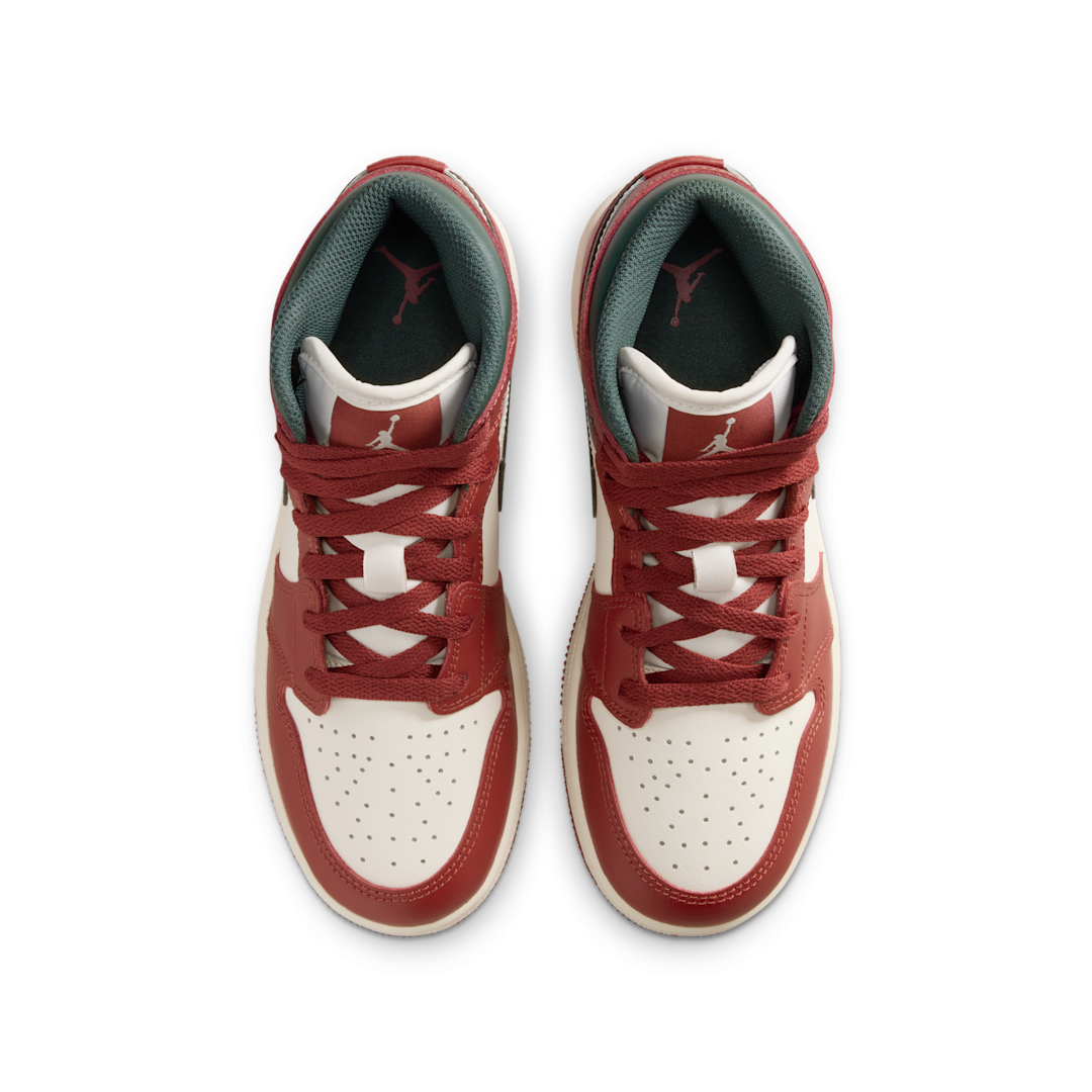 Air Jordan 1 Mid Redstone Midnight Green, Sail/Pure Platinum/Redstone/Midnight Green (DQ8423-105)