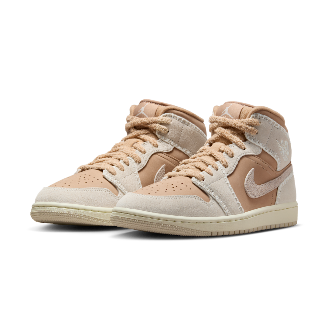 Air Jordan 1 Mid SE Cozy Girl, Hemp/Light Orewood Brown/Sail (HV4269-200)