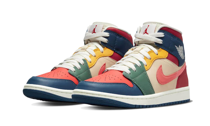 Air Jordan 1 Mid SE Multi Color (2022), French Blue/Fire Red/Beach/Magic Ember (DN3738-400)
