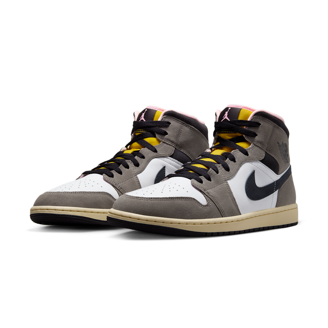 Air Jordan 1 Mid SE White Cave Stone, White/Cave Stone/Dark Sulfur/Oil Grey (HQ2011-100)