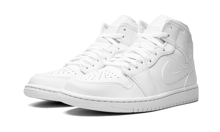 Air Jordan 1 Mid Triple White, White/White/White (554724-136 / 554725-130 / 554725-136 / 554724-130 / DV0991-111)