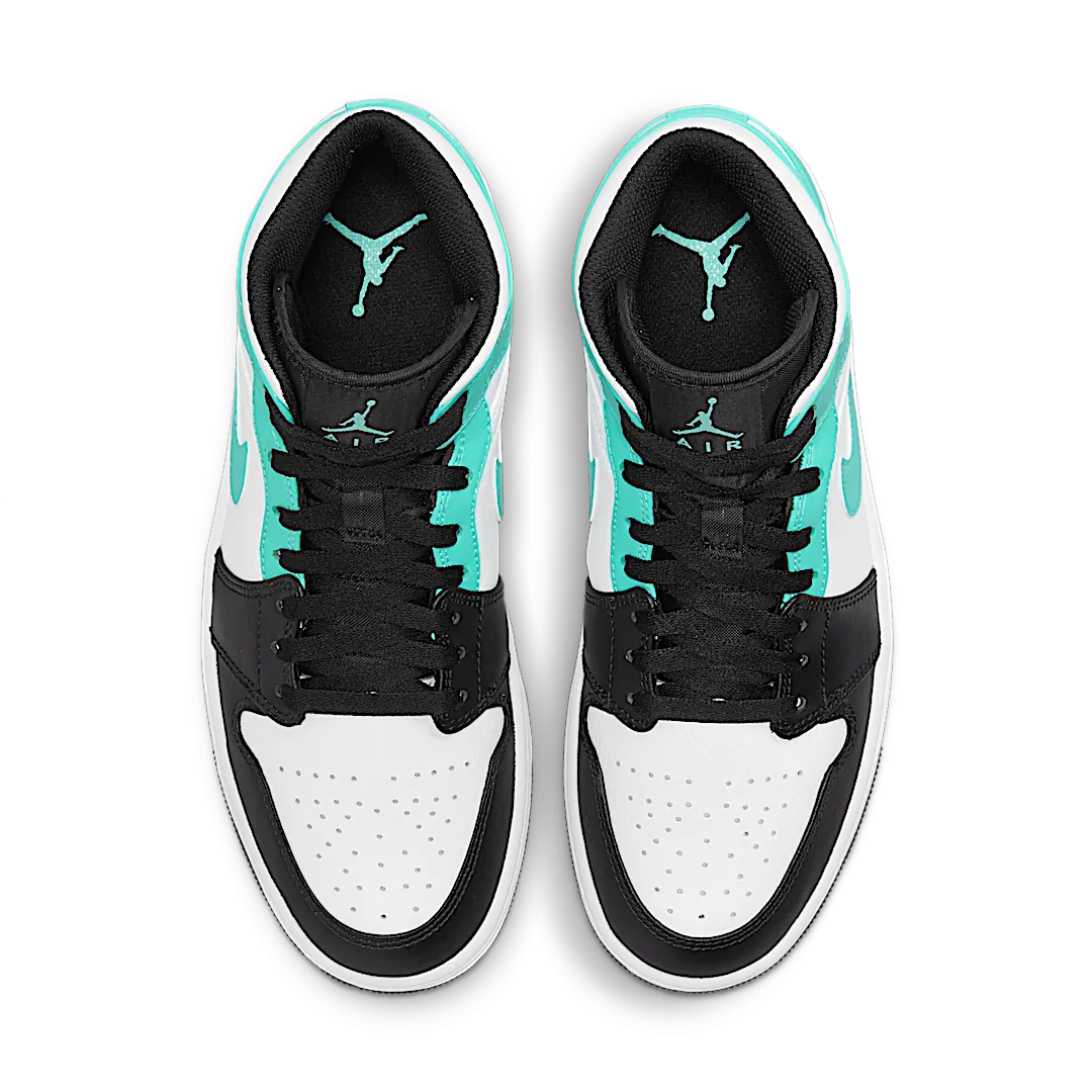 Air Jordan 1 Mid Tropical Twist Igloo, White/Black-Tropical Twist (554724-132 / 554725-132)