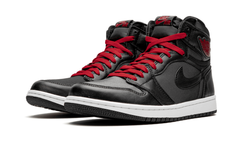 Air Jordan 1 Retro High Black Satin Gym Red Black, Black/Gym Red-Black-White (555088-060 / 575441-060)