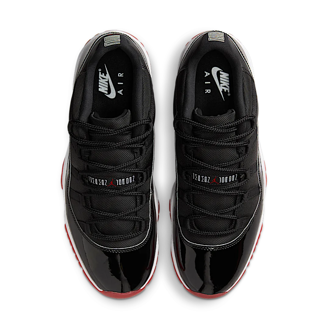Air Jordan 11 Retro Low Bred (2025), Black/White-Varsity Red (FV5104-006)