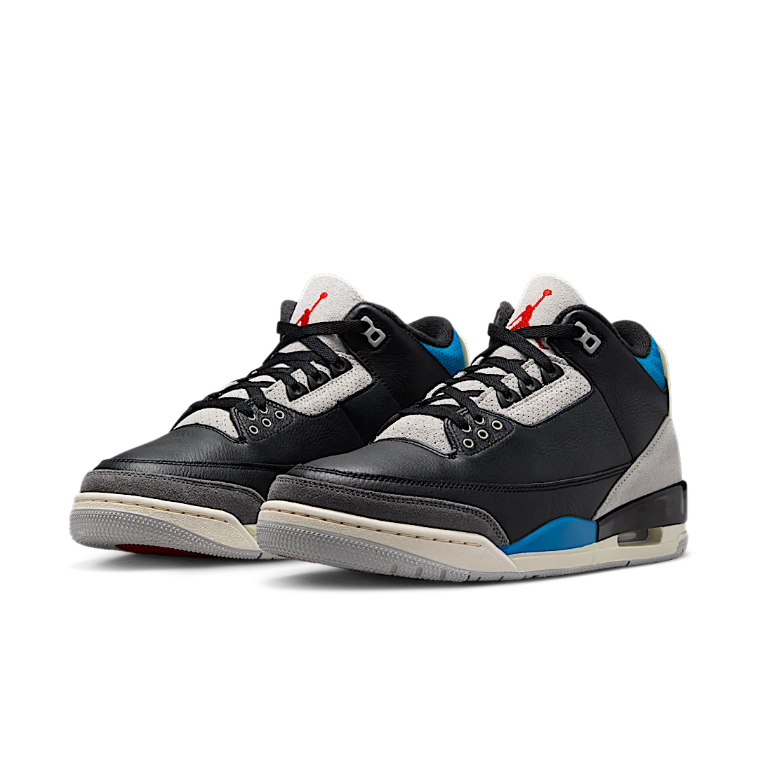 Air Jordan 3 Retro OG Rare Air, Black/Chile Red/Neutral Grey/Military Blue/Coconut Milk (IB8967-004)