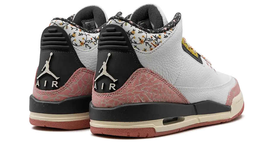 Air Jordan 3 Retro Vintage Floral, White/Anthracite-Red Stardust-Sail-Saturn Gold (441140-100)