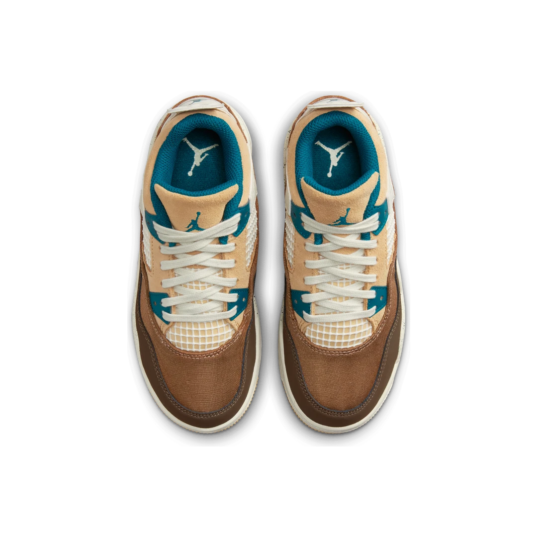 Air Jordan 4 Retro Cacao Wow (PS), Cacao Wow/Geode Teal/Ale Brown/Twine/Sail/Luminous Green (FB2213-200)