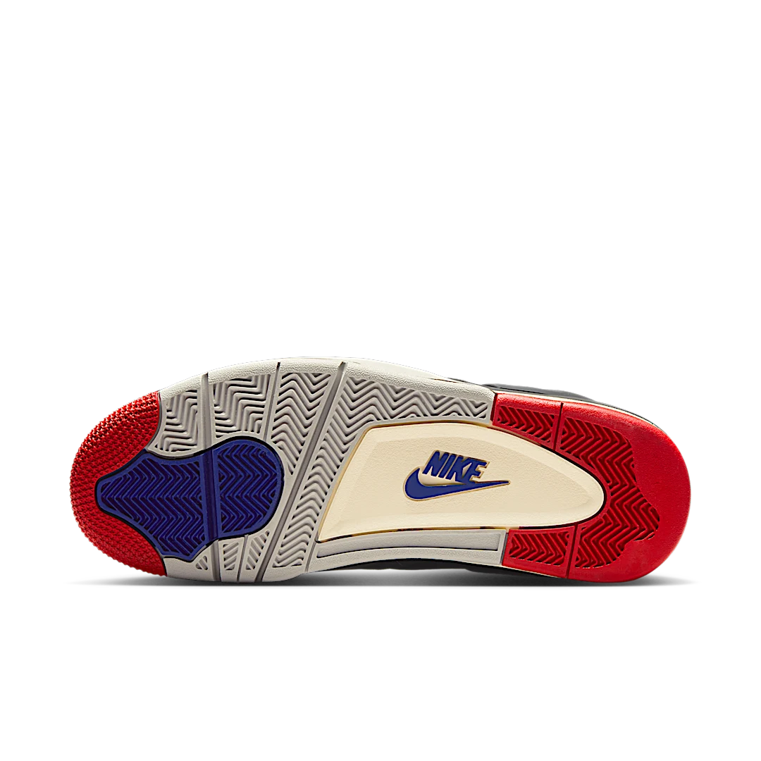 Air Jordan 4 Retro Rare Air (White Lettering), Black/Fire Red/Deep Royal Blue/Dark Smoke Grey/Tech Grey (FV5029-003 / IB4171-003)