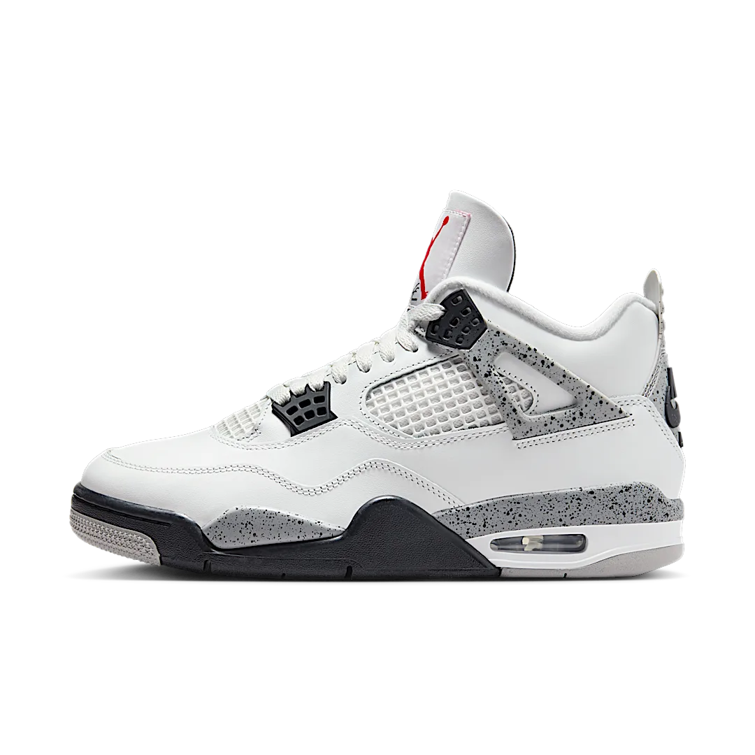 Air Jordan 4 Retro White Cement (2025), Summit White/Fire Red-Tech Grey-Black (FV5029-100 / IB4171-100)