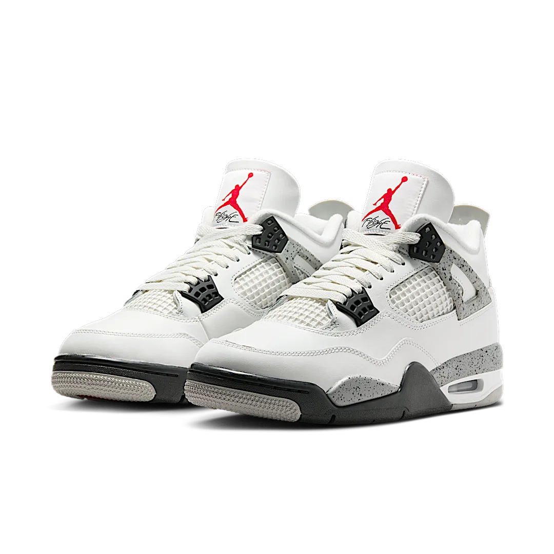 Air Jordan 4 Retro White Cement (2025), Summit White/Fire Red-Tech Grey-Black (FV5029-100 / IB4171-100)