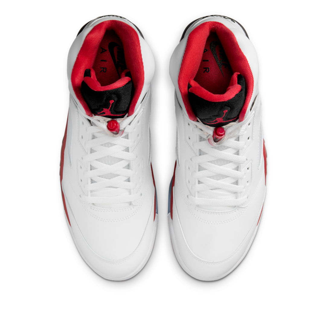Air Jordan 5 Retro Fire Red Black Tongue (2025), White/Fire Red/Black (HQ7978-101)