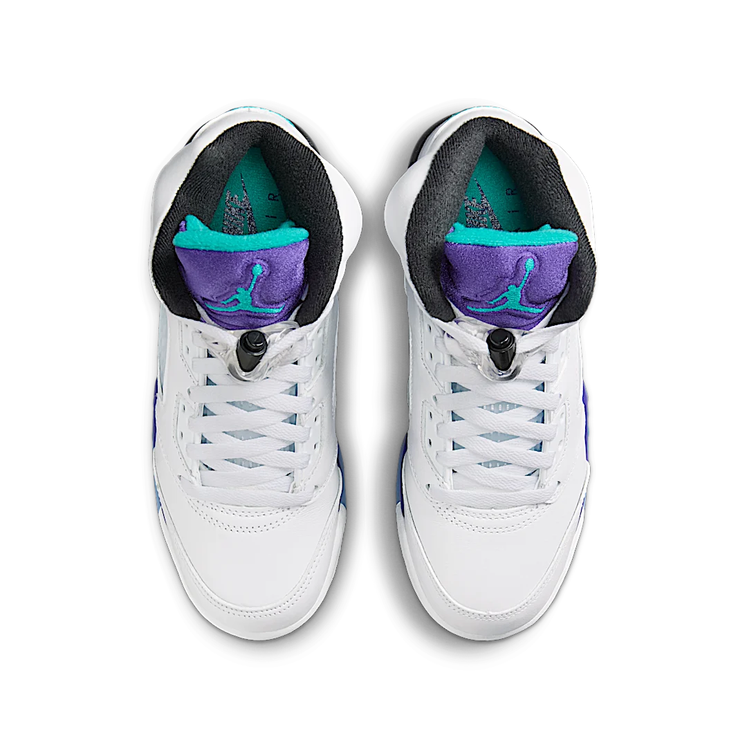 Air Jordan 5 Retro Grape (2025), White/Grape Ice-New Emerald (HQ7980-100)