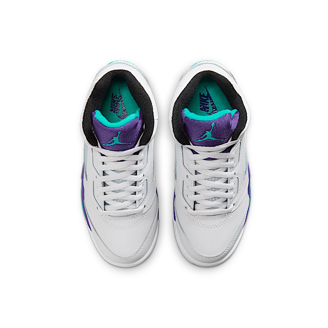 Air Jordan 5 Retro Grape (2025) (PS), White/Grape Ice-New Emerald (HQ7979-100)