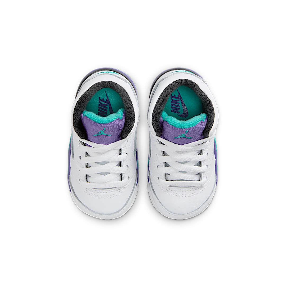 Air Jordan 5 Retro Grape (2025) (TD), White/Grape Ice-New Emerald (HQ7981-100)