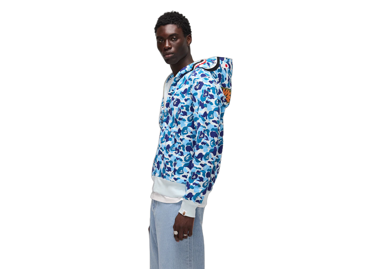 BAPE ABC Camo Shark Full Zip Hoodie Blue