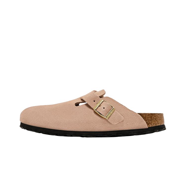 Birkenstock Boston Soft Footbed Suede Stone Coin