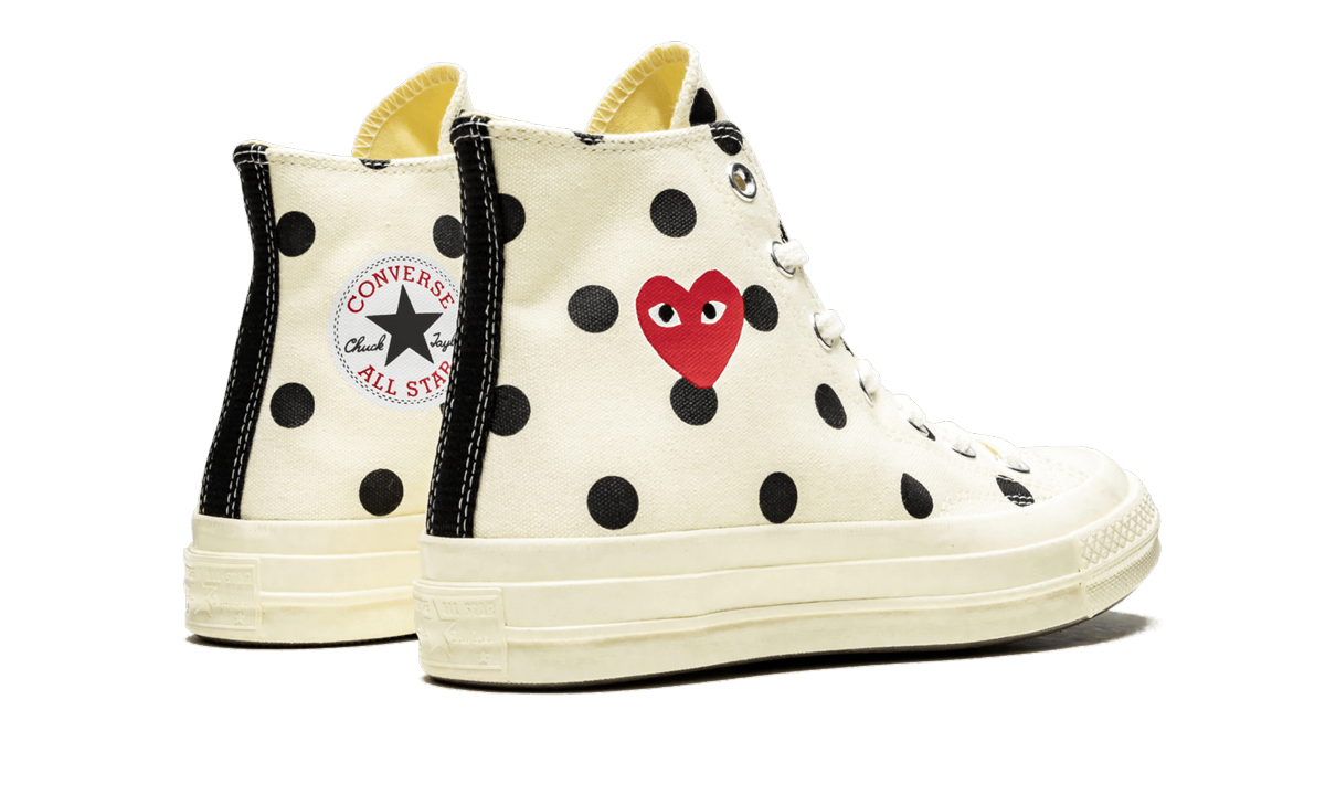 Converse Chuck Taylor All Star 70 Hi Comme des Garcons PLAY Polka Dot White