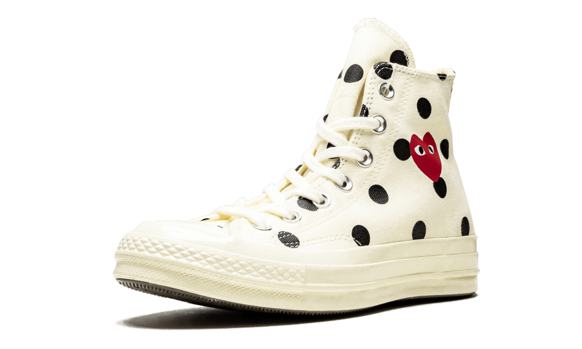 Converse Chuck Taylor All Star 70 Hi Comme des Garcons PLAY Polka Dot White