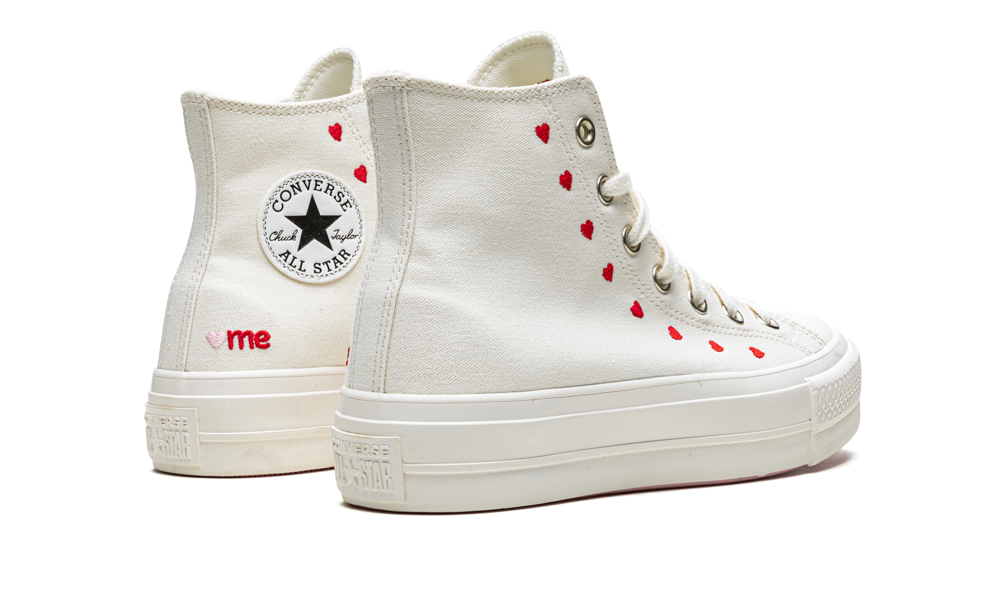Converse Chuck Taylor All Star Lift Hi White Red
