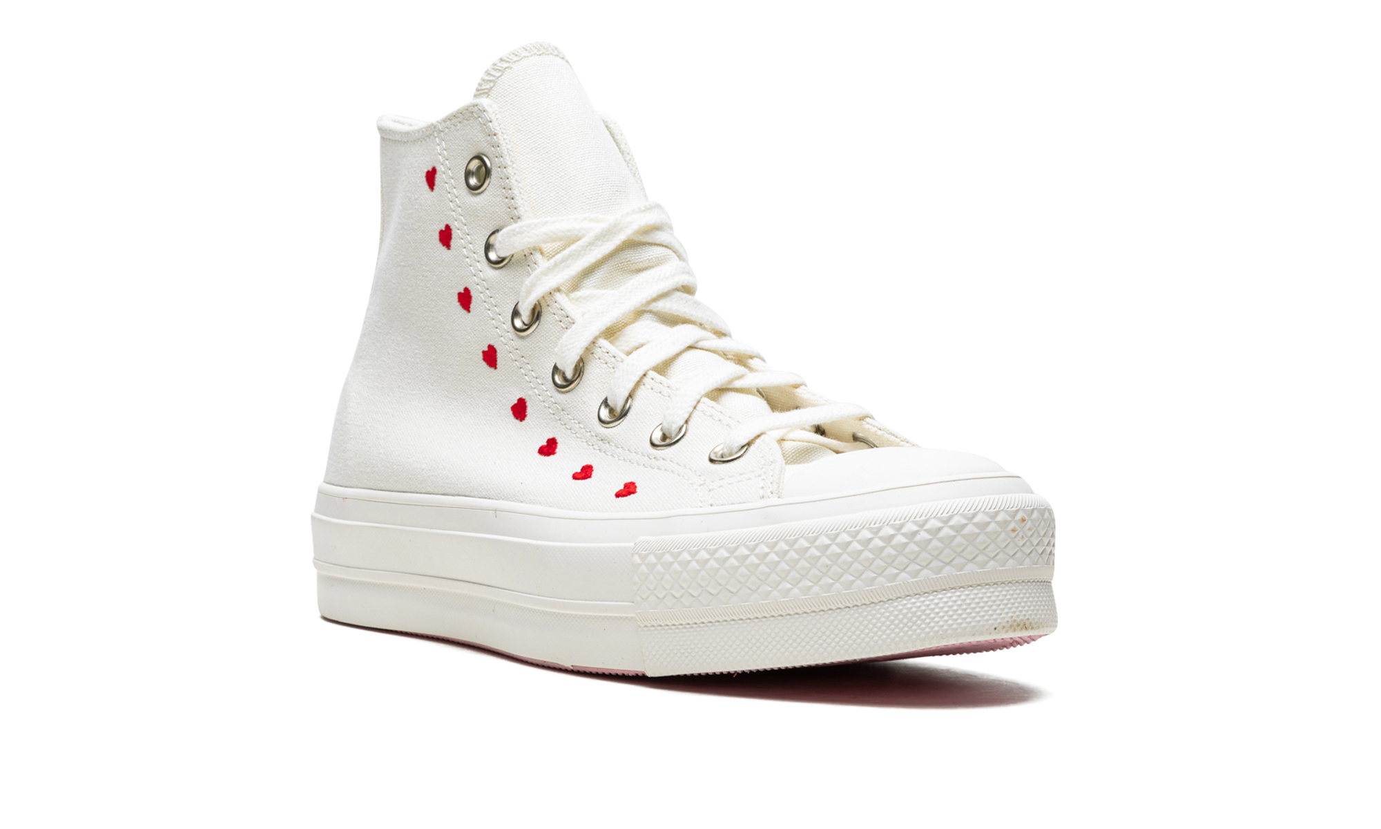 Converse Chuck Taylor All Star Lift Hi White Red