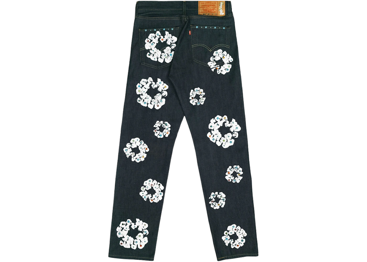 Denim Tears x Levi's 501 Cotton Rhinestone Wreath Jeans Raw