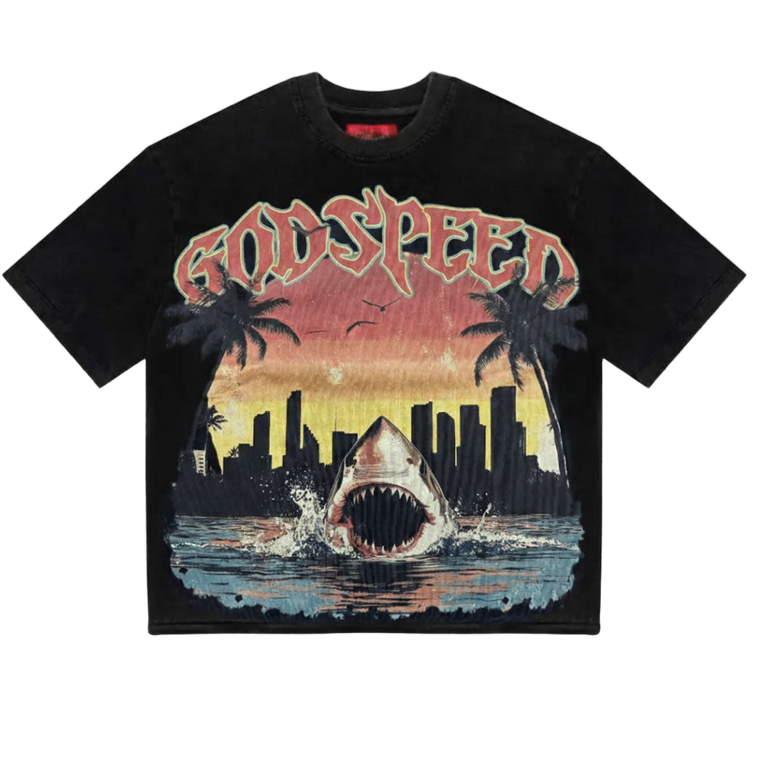 Godspeed Miami Shark T-Shirt Black