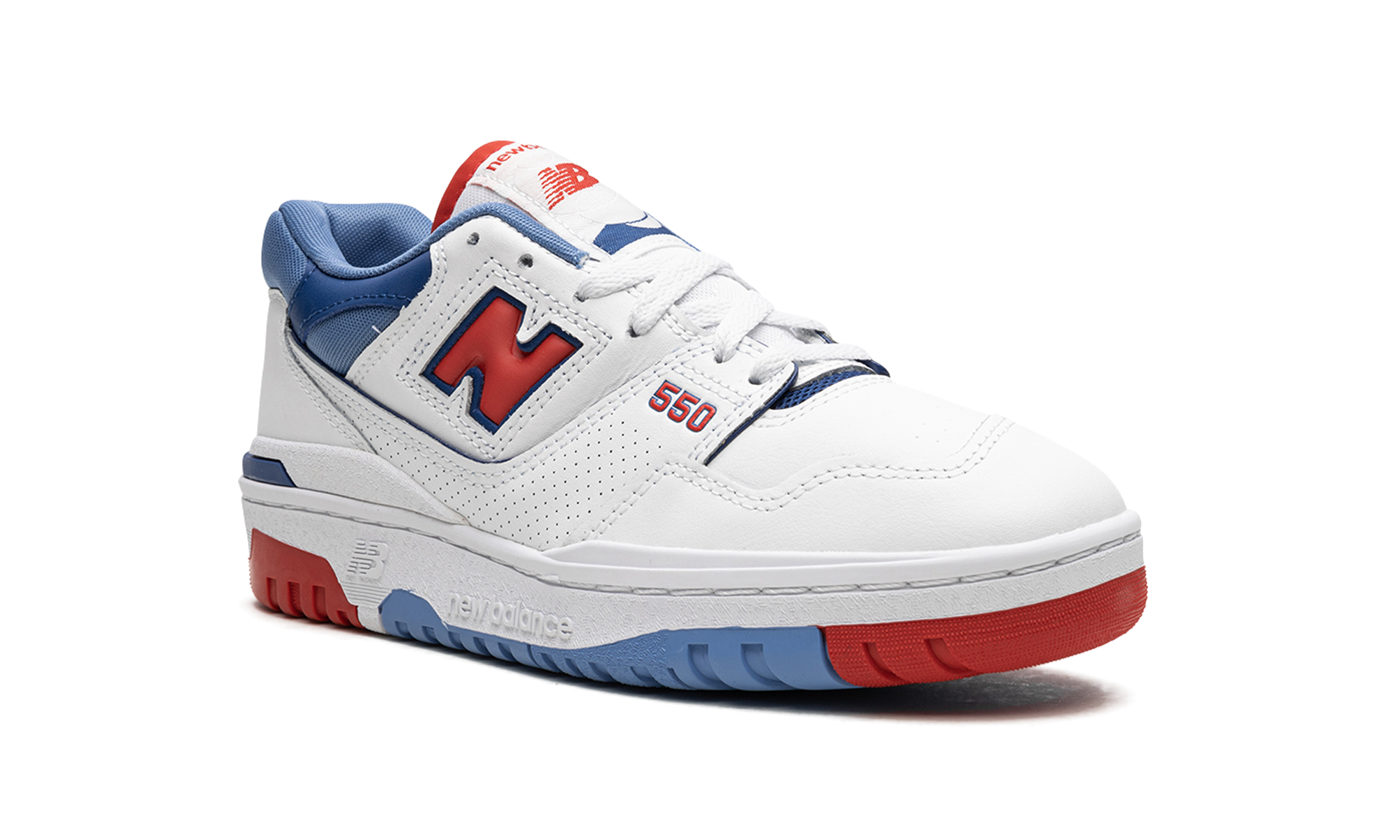 New Balance 550 White True Red Atlantic Blue