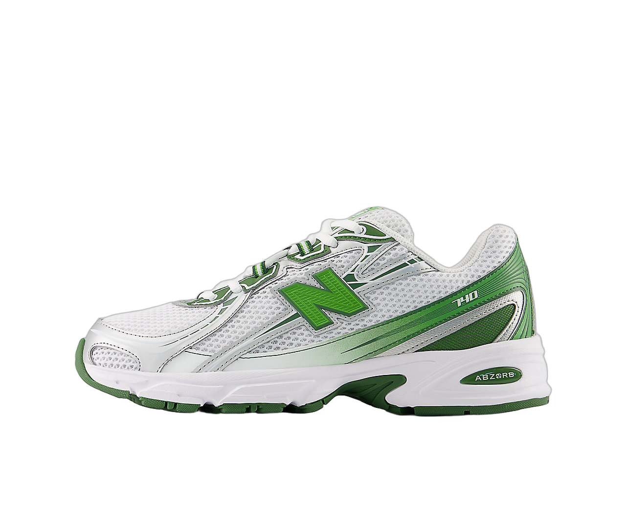 New Balance 740 White Alpine Green Silver Metallic - Sneak