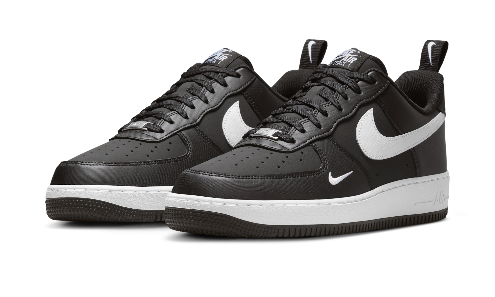 Nike Air Force 1 07 Lv8 Carbon Fiber Swoosh Black White