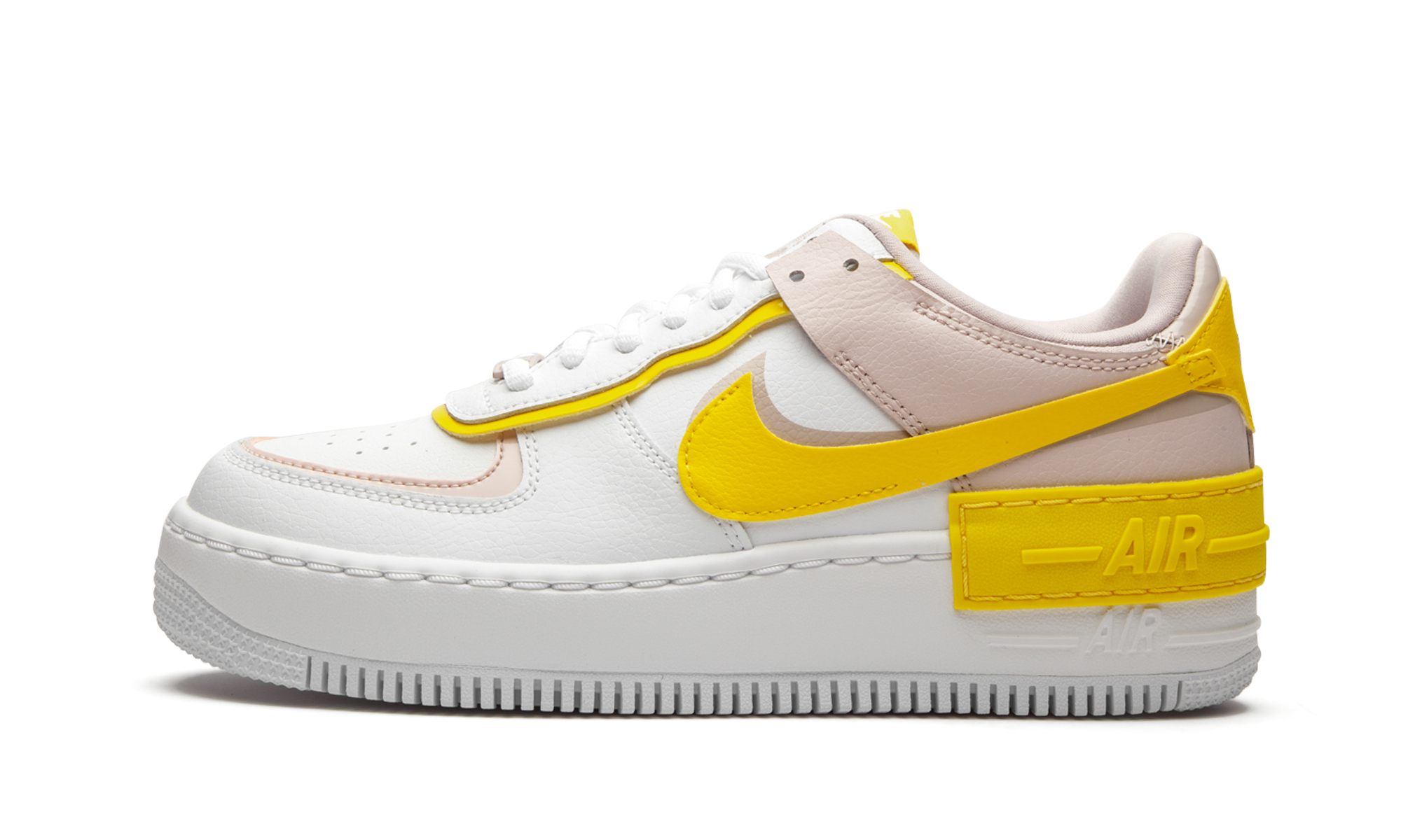 Nike Air Force 1 Low Shadow White Barely Rose Speed Yellow