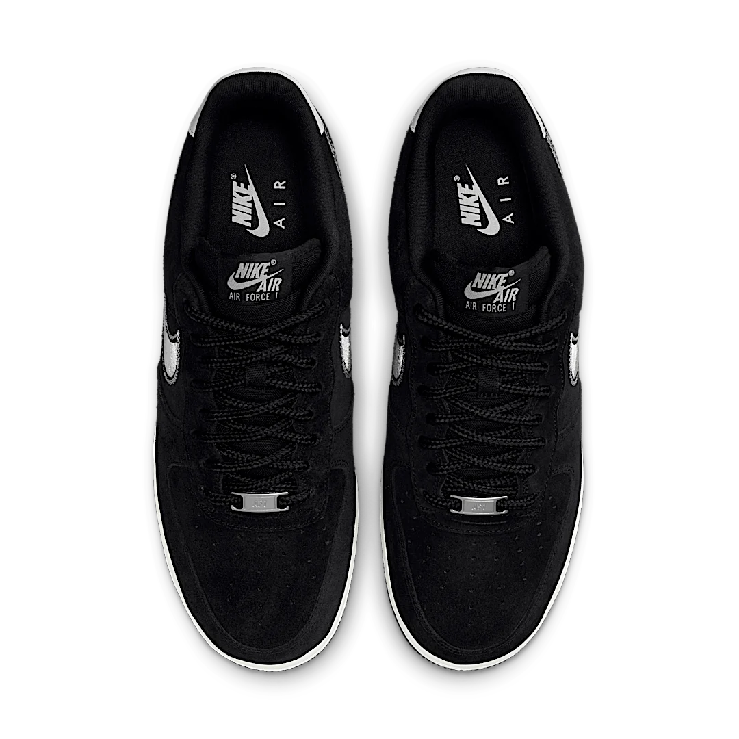 Nike Air Force 1 Low '07 LV8 Black Sail Embroidered Swoosh, Black/Sail (HJ4465-001)