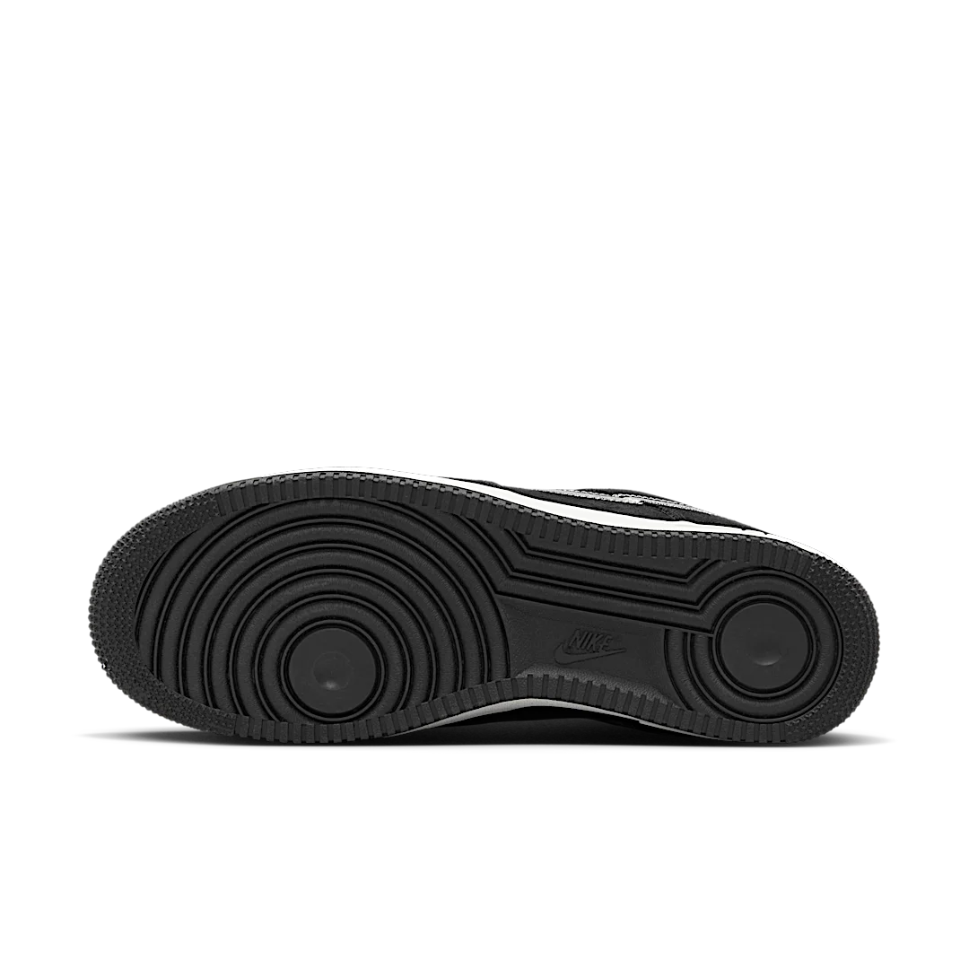 Nike Air Force 1 Low '07 LV8 Black Sail Embroidered Swoosh, Black/Sail (HJ4465-001)