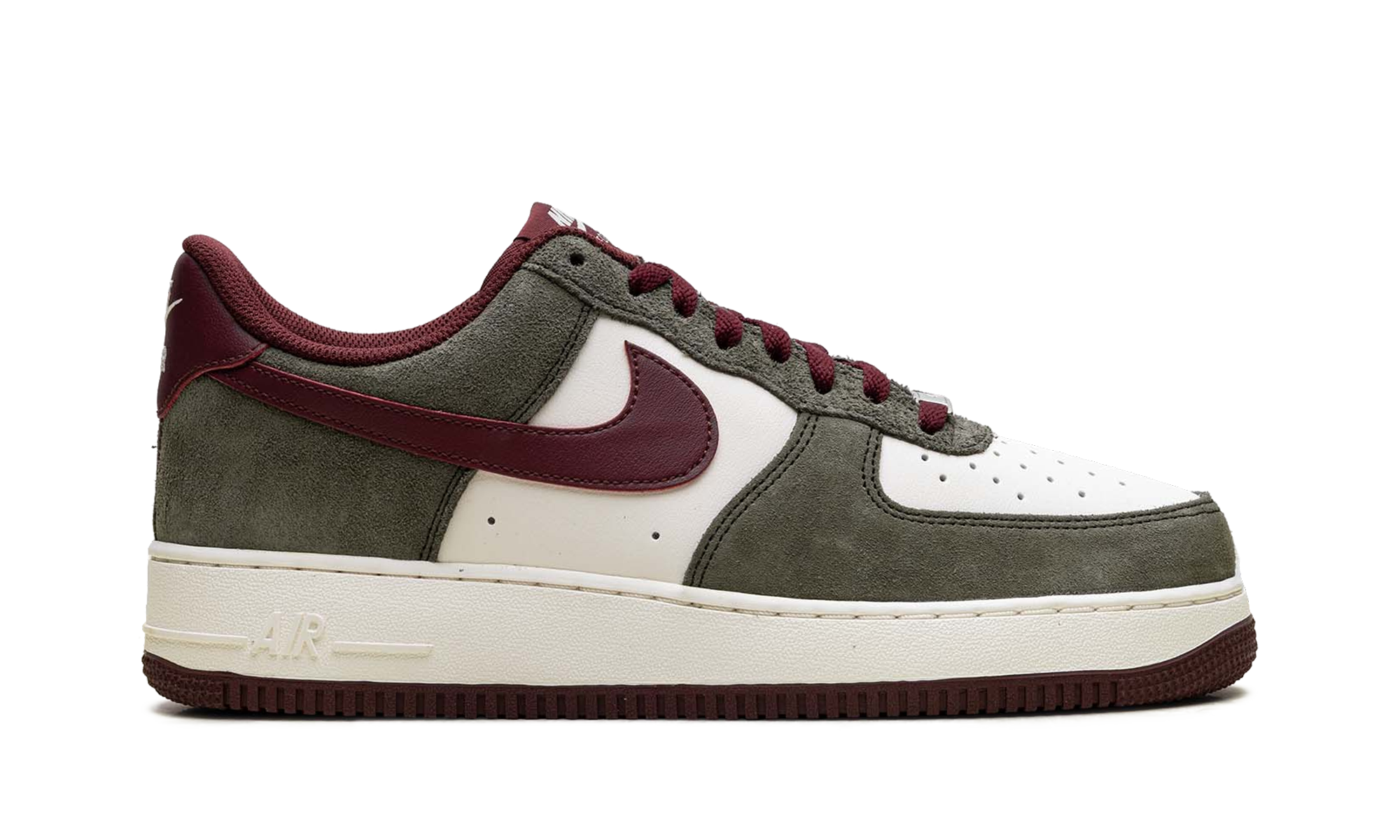 Nike Air Force 1 Low '07 LV8 Cargo Khaki Pale Ivory Dark Team Red