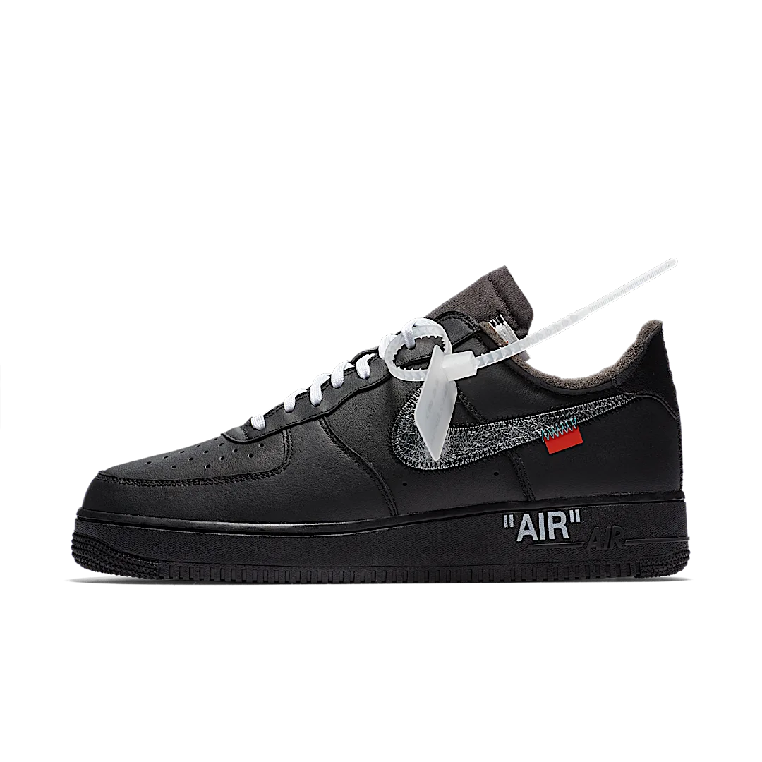 Nike Air Force 1 Low '07 Off-White MoMA (without Socks), Black/Metallic Silver-Black (AV5210-001)