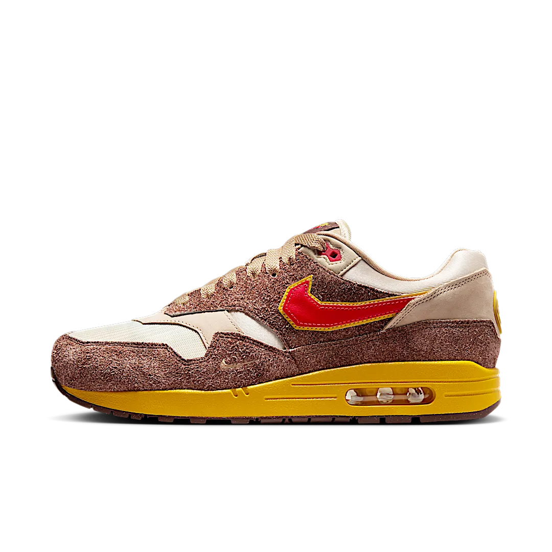 Nike Air Max 1 .SWOOSH Low Poly Big Head Origins, Light Chocolate/Hemp/Sand Drift/University Red (HV5776-200)