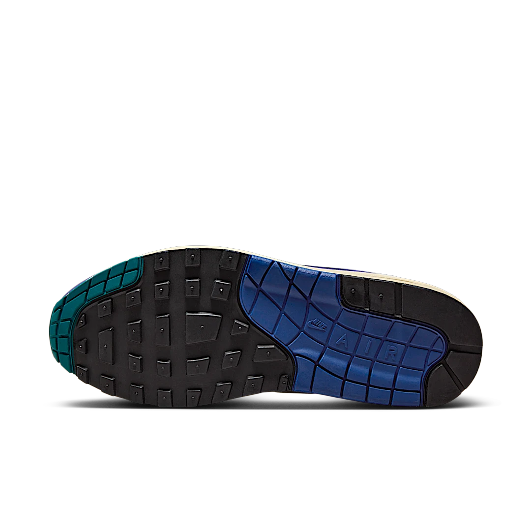 Nike Air Max 1 Athletic Department Deep Royal Blue, White/Fir/Sail/Midnight Navy/Coconut Milk (FQ8048-133)