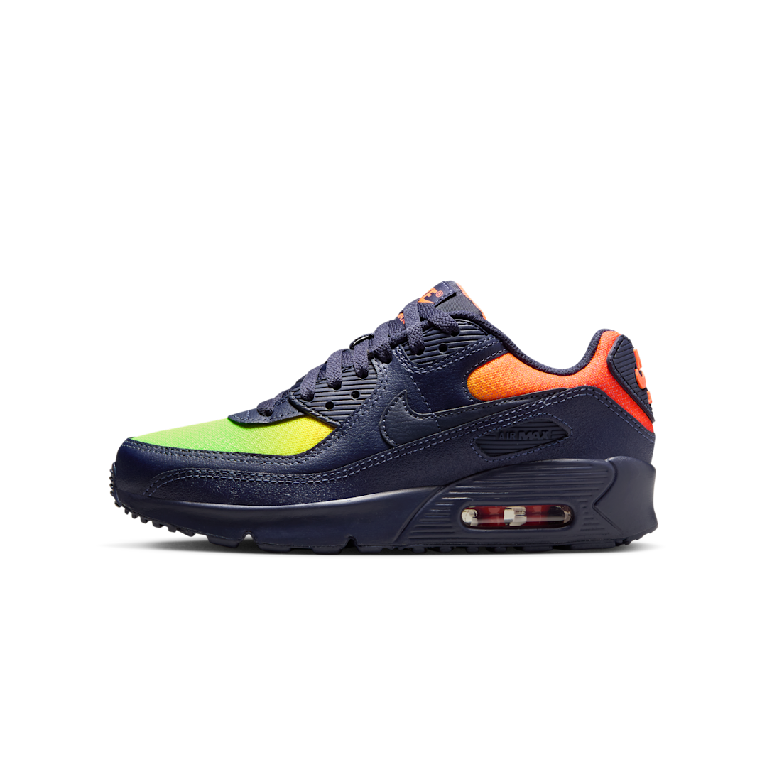 Nike Air Max 90 LTR Lemon Venom Blackened Blue, Lemon Venom/Hyper Crimson/Laser Orange/Blackened Blue (CD6864-701)