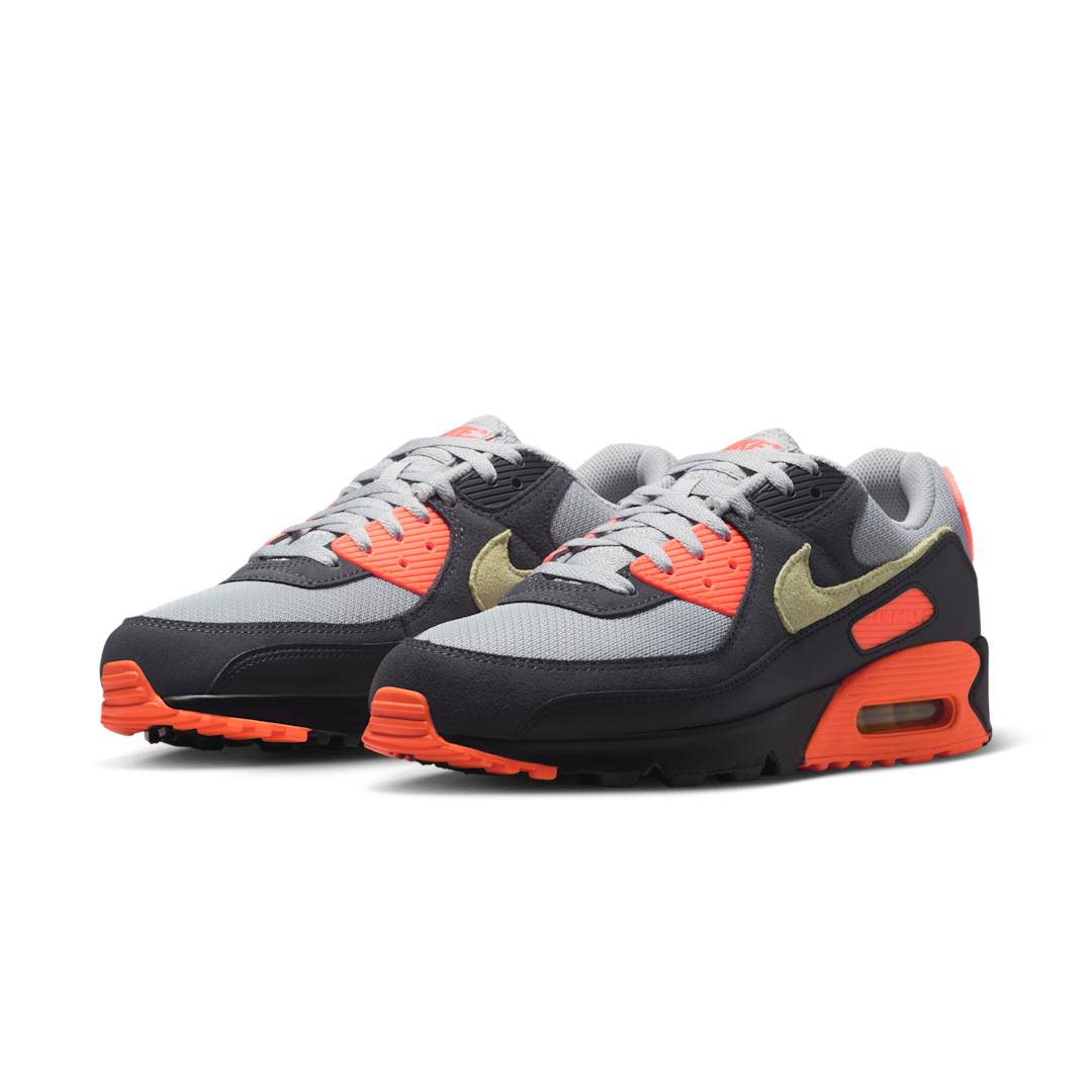 Nike Air Max 90 Light Smoke Grey Hyper Crimson Limelight, Light Smoke Grey/Hyper Crimson/Black/Limelight (DM0029-018)