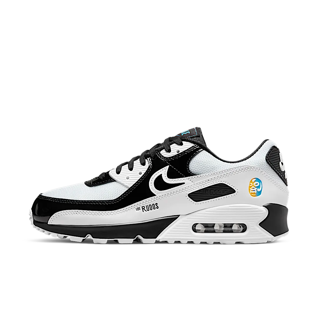 Nike Air Max 90 Lucha Libre, White/Black-Blue-Yellow (DM6178-010)