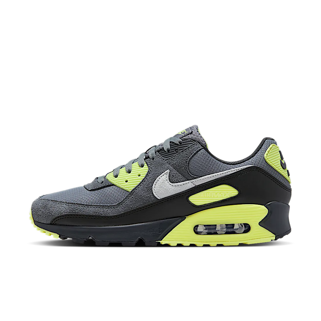 Nike Air Max 90 Smoke Grey Light Lemon Twist, Smoke Grey/Light Lemon Twist/Black/Photon Dust (DM0029-012)