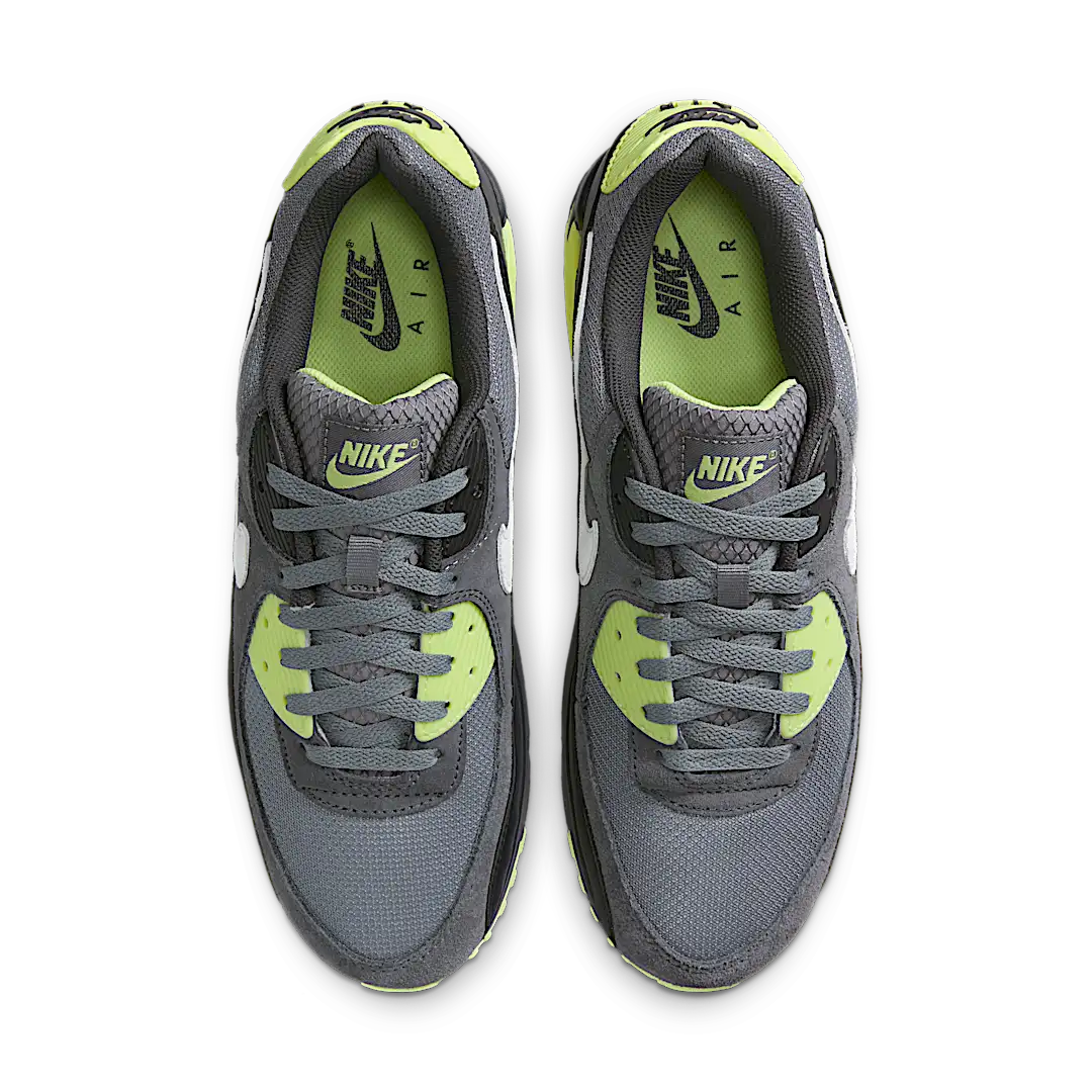 Nike Air Max 90 Smoke Grey Light Lemon Twist, Smoke Grey/Light Lemon Twist/Black/Photon Dust (DM0029-012)