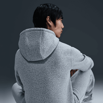 Nike Club Full-Zip Fleece Hoodie Dark Grey Heather/Light Smoke Grey/White